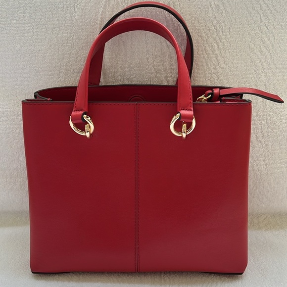 MICHAEL KORS Cece small leather chain messenger bag bright red EUC - Picture 3 of 5